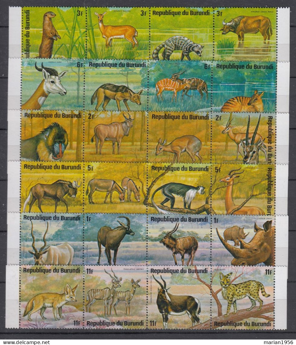 Burundi 1975 - DIVERS ANIMAUX - Poste + Poste Aerienne - Serie Complete - MNH - 2 Photo - Other & Unclassified