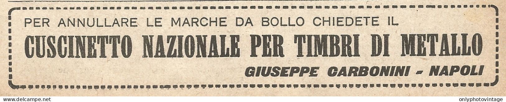 Cuscinetto Per Timbri Di Metallo - Pubblicità Del 1923 - Vintage Advert - Advertising