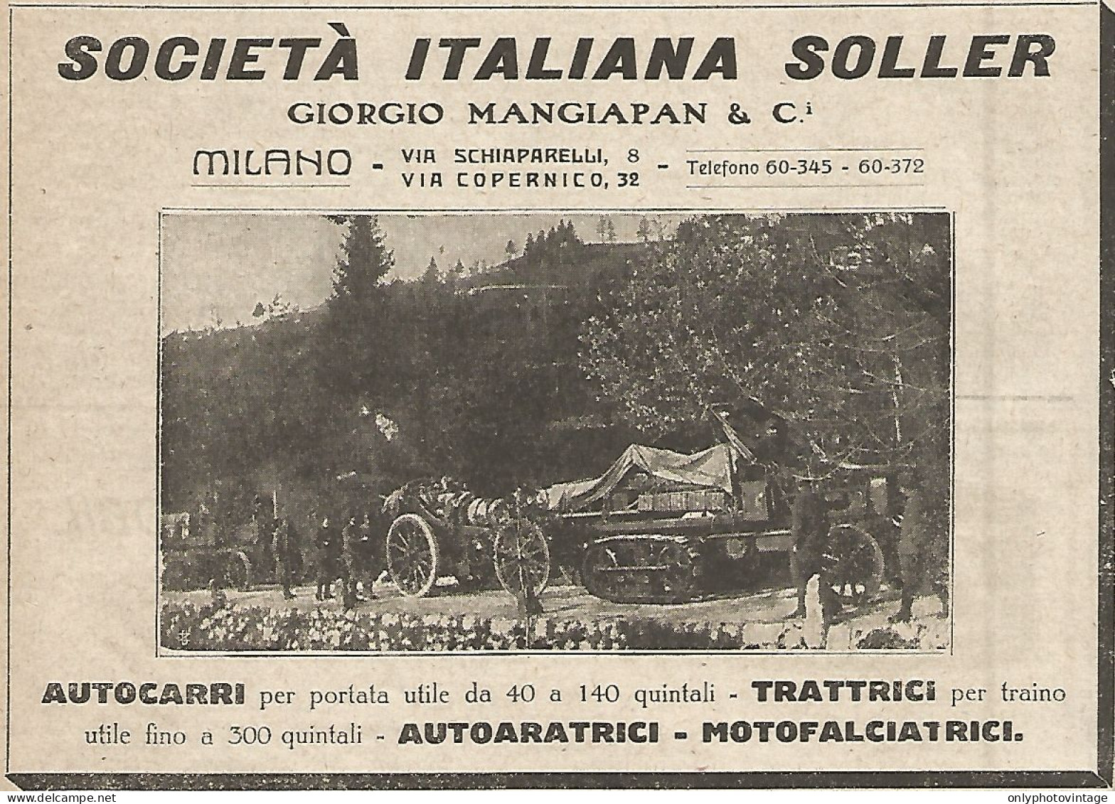 Autocarri SOLLER - Mangiapan & C. - Pubblicità Del 1917 - Vintage Advert - Pubblicitari