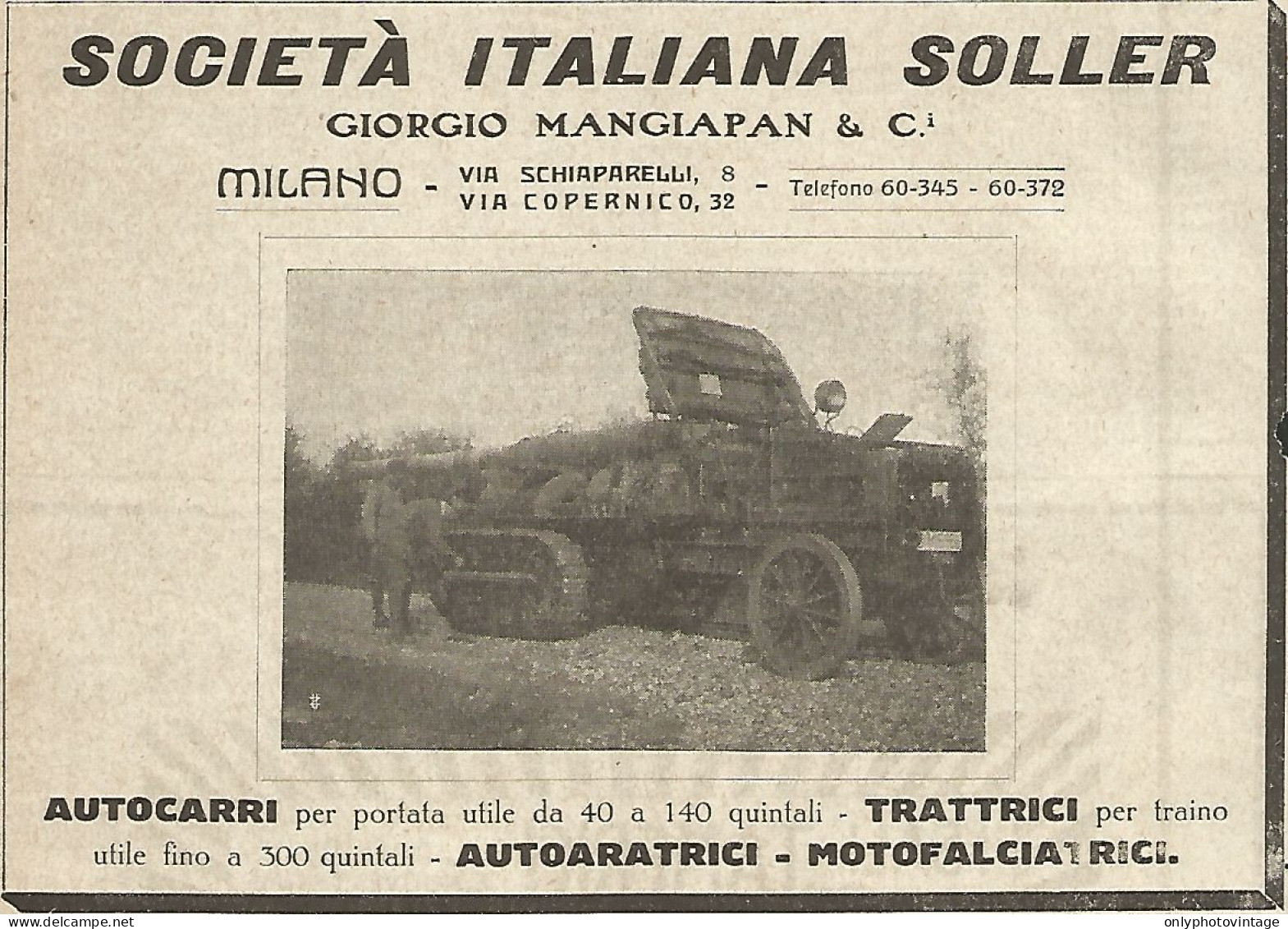 Autocarri SOLLER - Mangiapan & C. - Pubblicità Del 1917 - Vintage Advert - Publicités