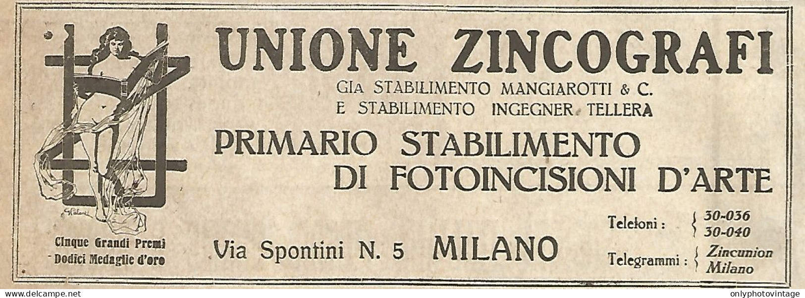 Unione Zincografi - Milano - Pubblicità Del 1917 - Vintage Advertising - Werbung