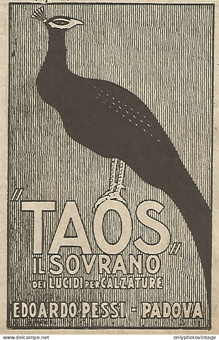 TAOS - Lucidi Per Calzature - Pubblicità Del 1917 - Vintage Advertising - Reclame