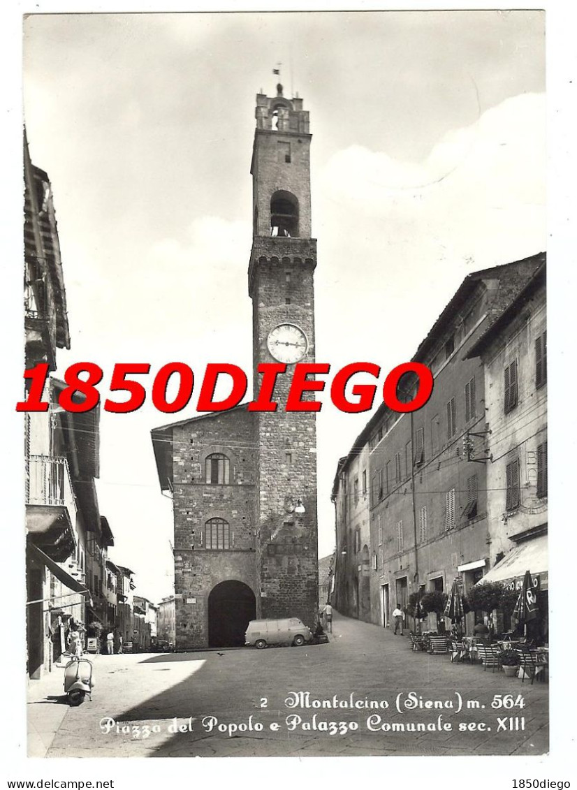 MOLTALCINO E PALAZZO COMUNALE F/GRANDE  VIAGGIATA 1961 - Siena