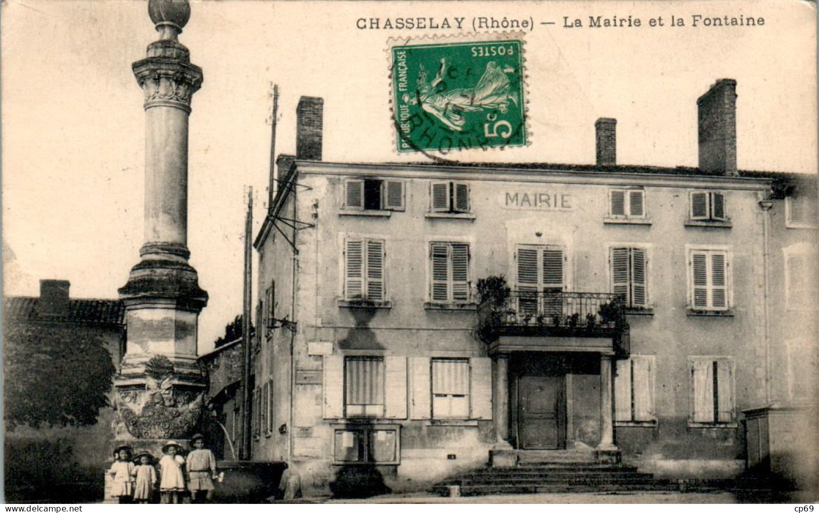 Chasselay Canton De Limonest Mairie Et La Fontaine Rhône Cpa Voyagée En TB.Etat - Other & Unclassified
