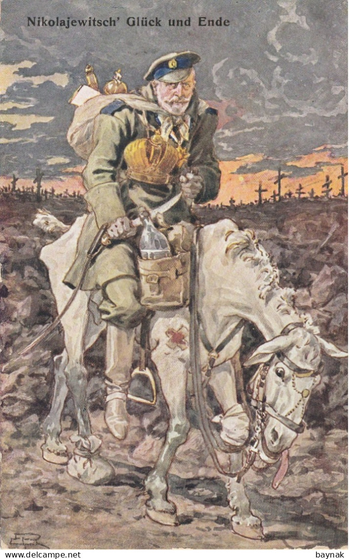 MIL3247  --  DEUTSCHLAND, RUSSIA   --   NIKOLAJEWITSCH GLUCK UND ENDE   --   RUSSIAN TZAR NICHOLAS  ROMANOW - Guerre 1914-18