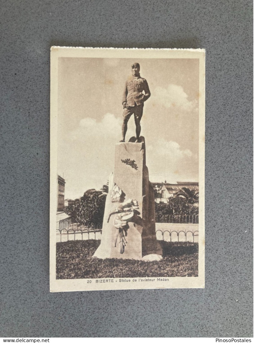 Bizerte - Statue De L'aviateur Madon Carte Postale Postcard - Tunisia