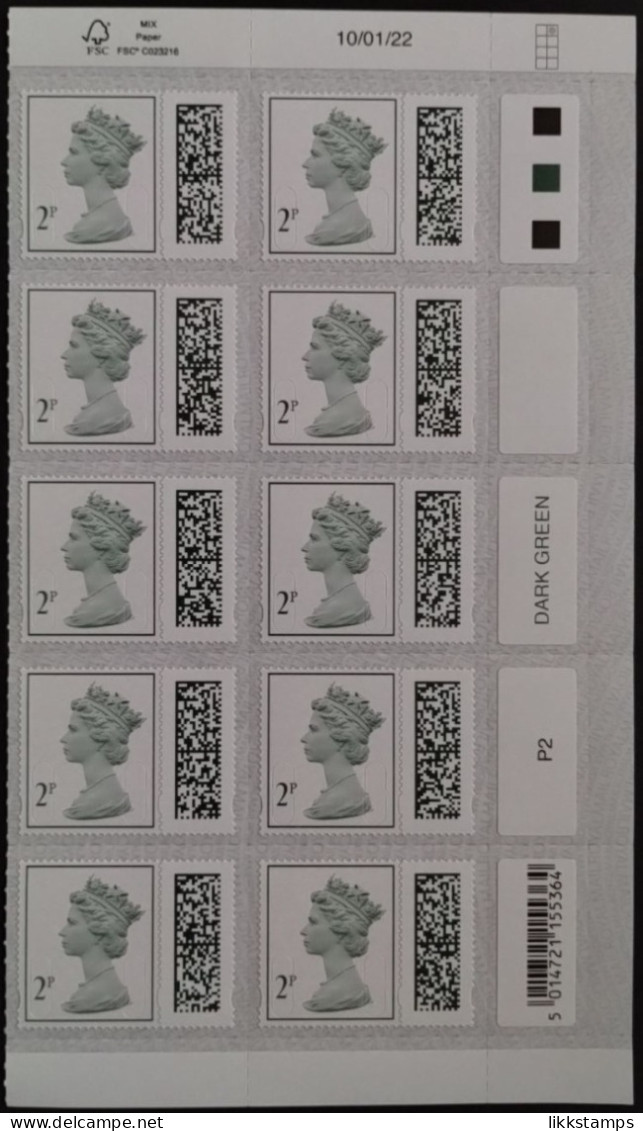 S.G. V4702 ~ A BLOCK OF 10 X 2p NEW BARCODED MACHINS UNFOLDED AND NHM #01424 - Série 'Machin'
