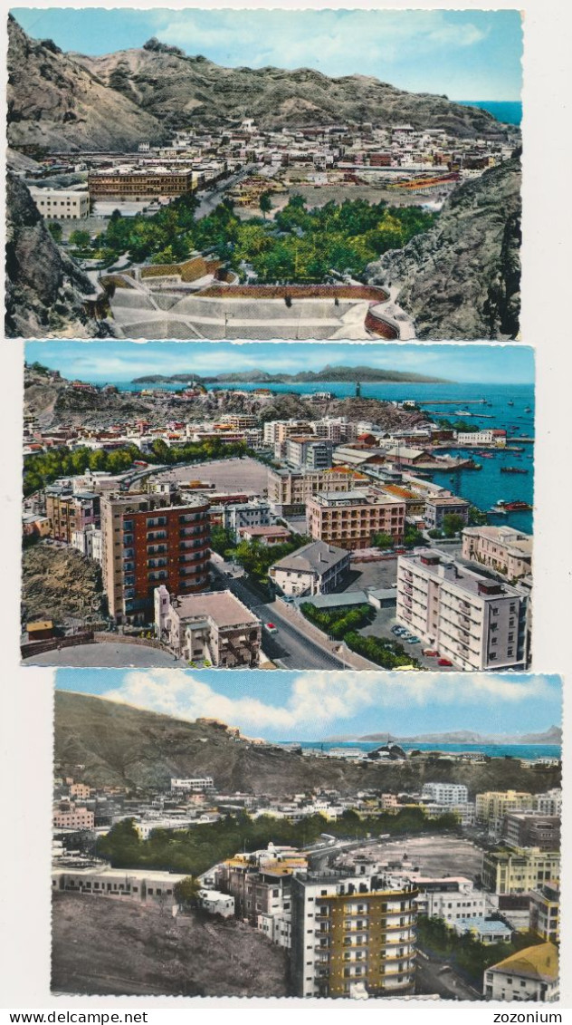 Yemen ADEN , Panorama, Steamer Point, 3 Old Postcards - Yemen