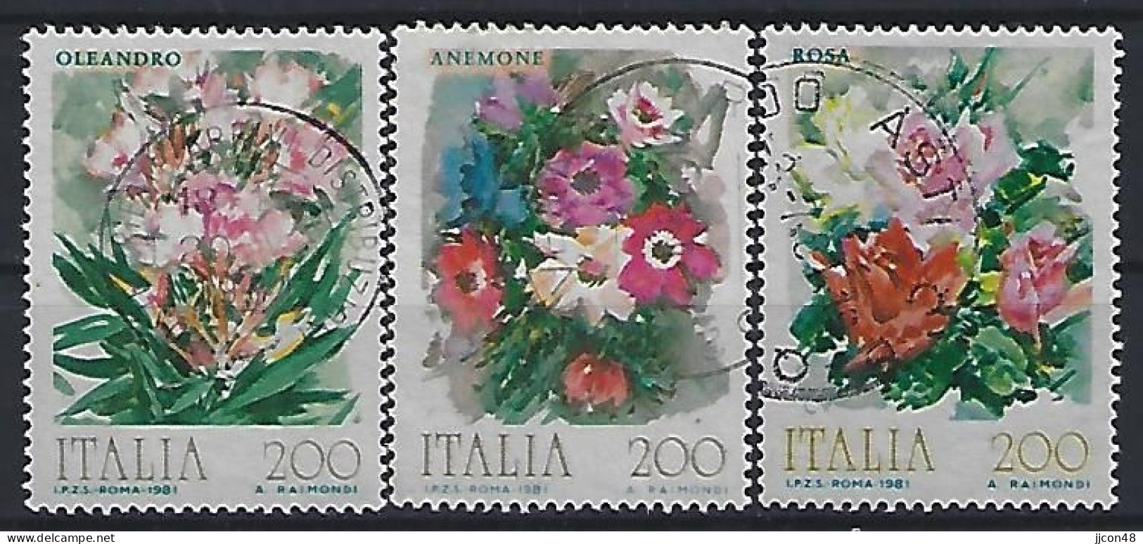 Italy 1981  Blumen Aus Italien  (o) Mi.1745-1747 - 1981-90: Gebraucht