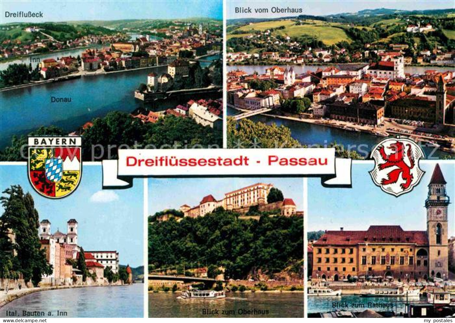 72707159 Passau Dreiflusseck Blick Vom Oberhaus Ital Bauten Am Inn Oberhausblick - Passau