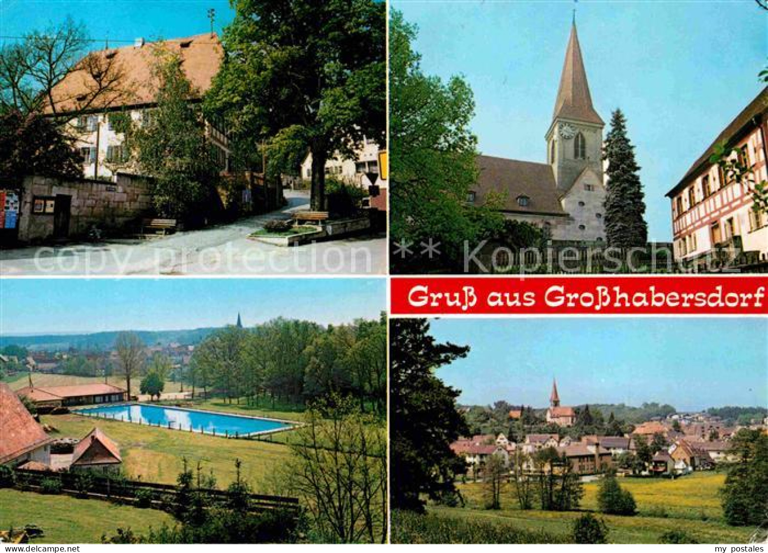 72707157 Grosshabersdorf Dorfplatz Kirche Schwimmbad Panorama Grosshabersdorf - Other & Unclassified