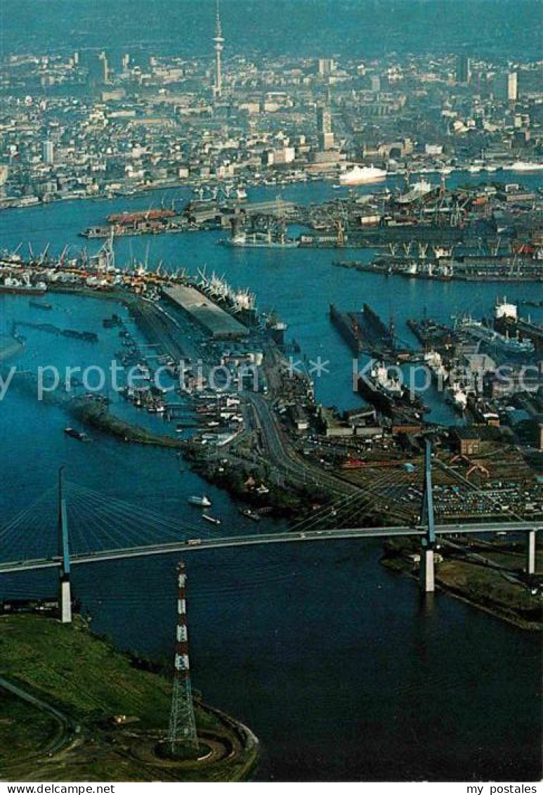 72707117 Hamburg Koehlbrandbruecke Fliegeraufnahme Hamburg - Andere & Zonder Classificatie