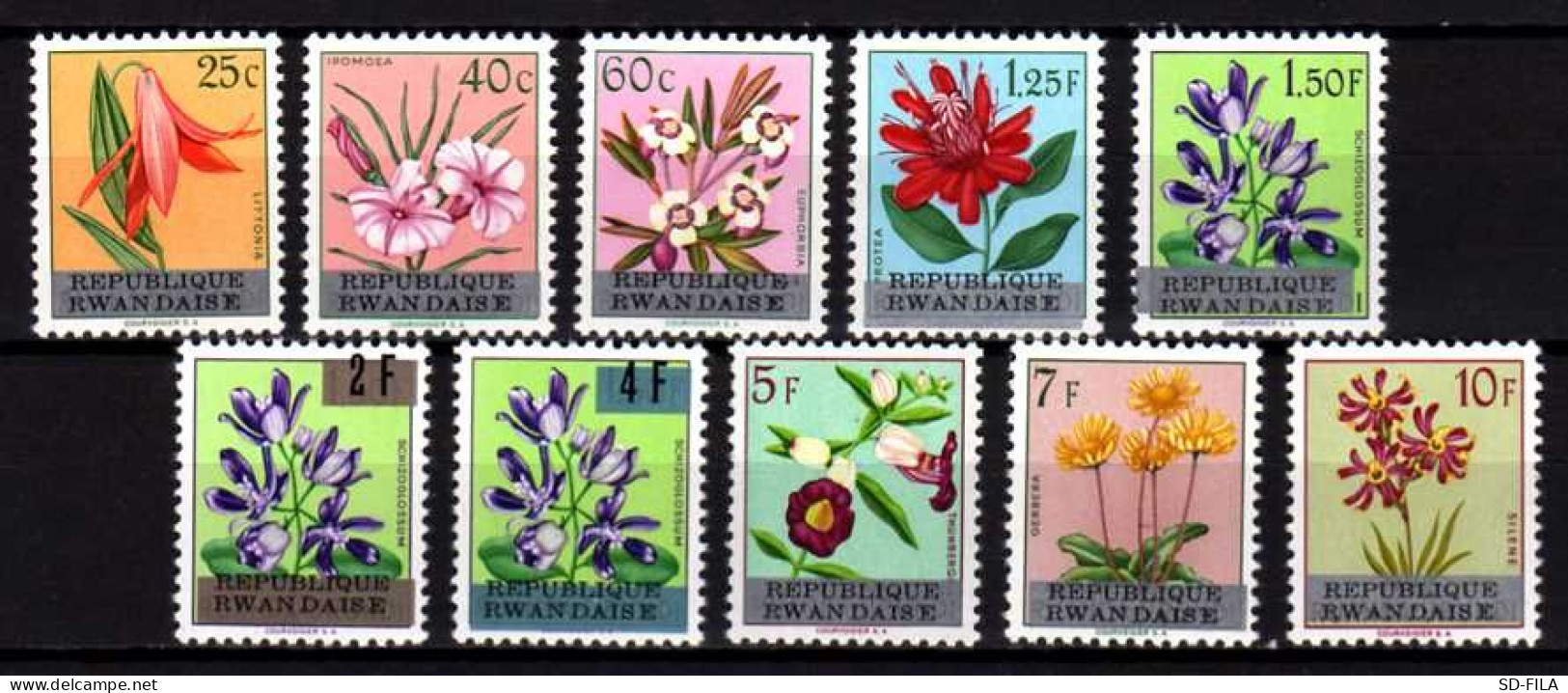 Belgisch Congo Belge - Rwanda 1963 N° 13/22 MNH Complete Set Flowers  - Fleurs - Bloemen C20.00Eu - Neufs