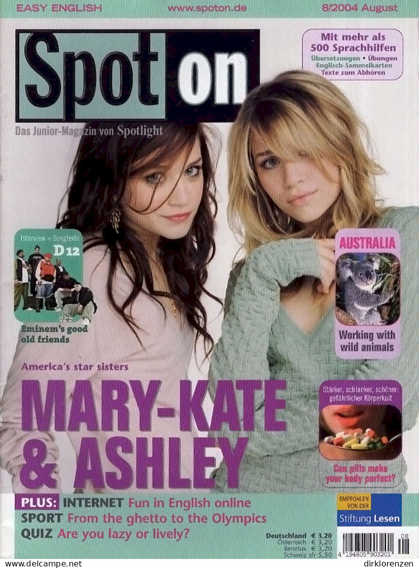 Spot On Magazine Germany 2004-08 Mary-Kate Ashley Olsen - Non Classés