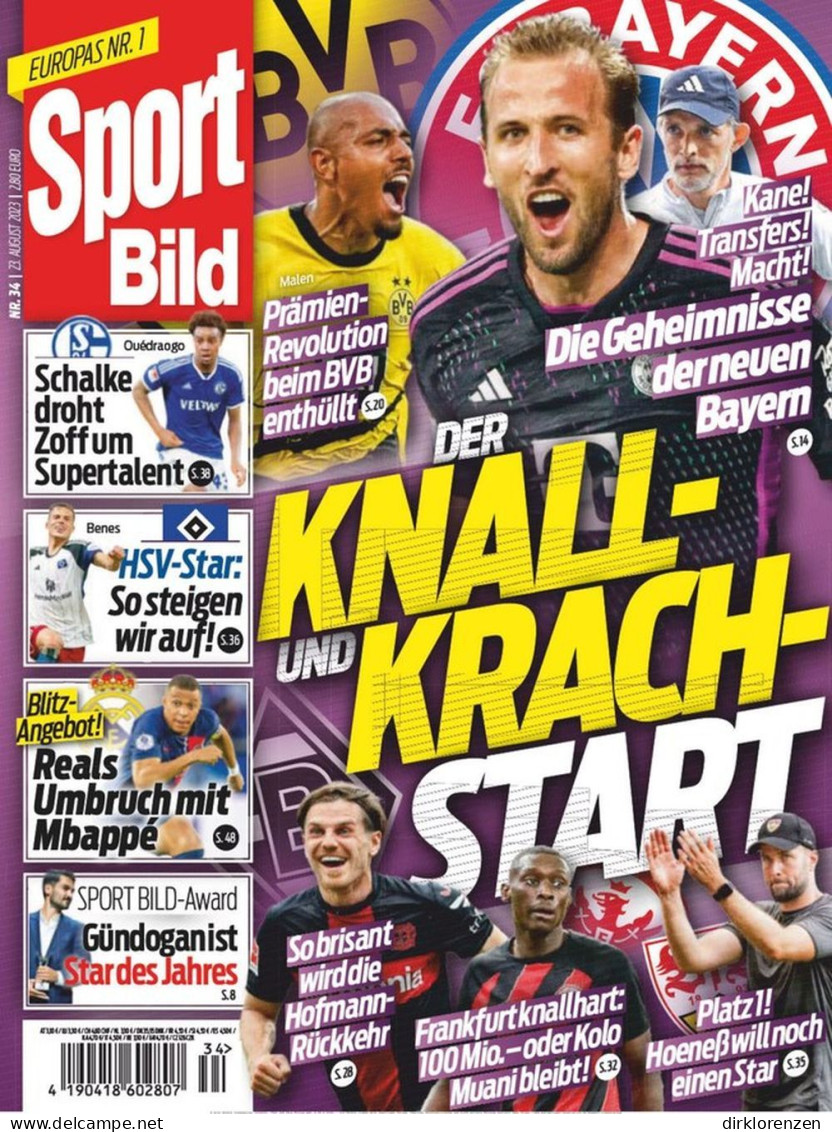 Sport Bild Magazine Germany 2023-34 Harry Kane Gündogan Tuchel Neymar - Ohne Zuordnung