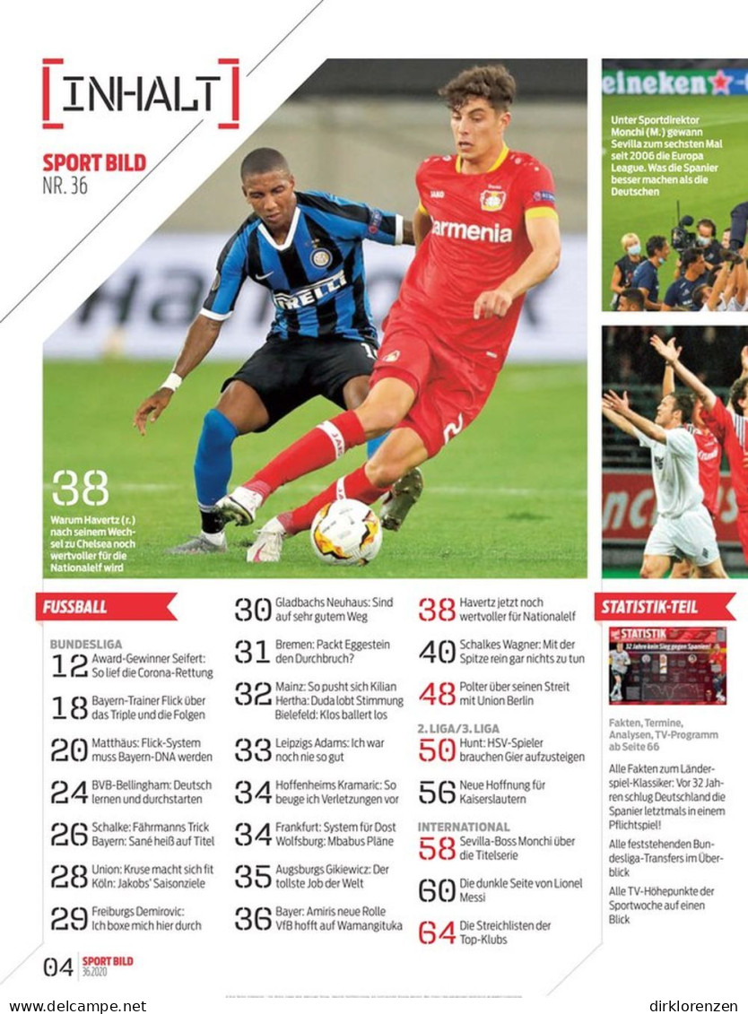 Sport Bild Magazine Germany 2020-36 Lionel Messi Bellingham Flick - Unclassified
