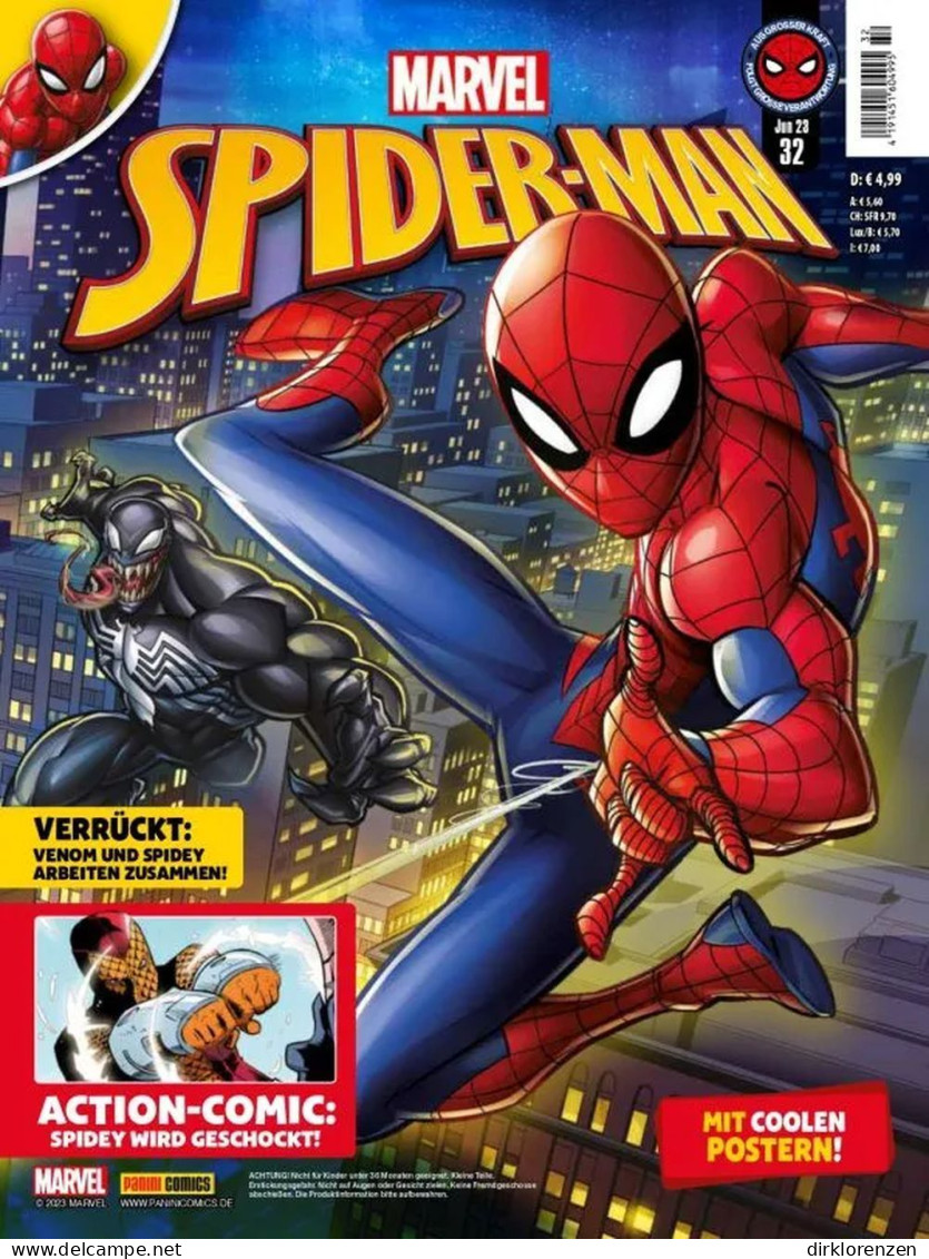 Spider Man Kids Magazine Germany 2023 #32 + Gimmick Pad-Disc-Shooter - Unclassified