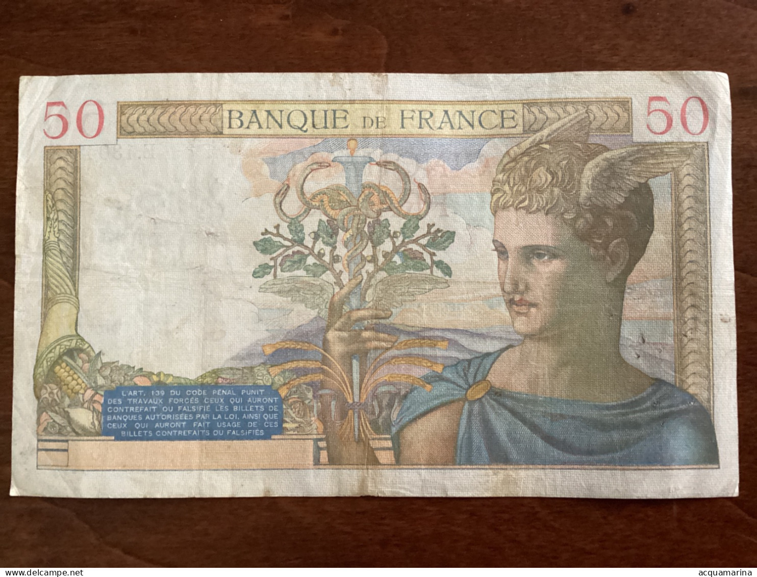 FRANCE 50 FRANCS 04.04.1940 - 50 F 1934-1940 ''Cérès''