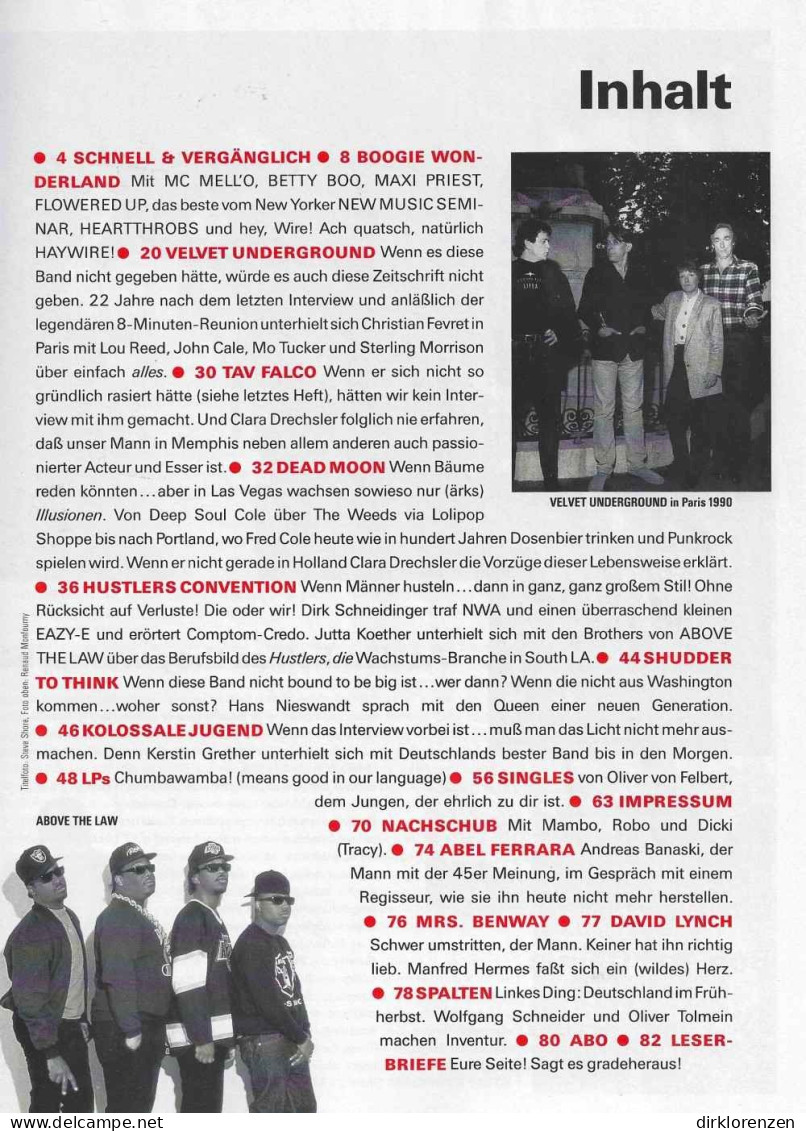 Spex Magazine Germany 1990-09 Velvet Underground Shudder To Think - Unclassified