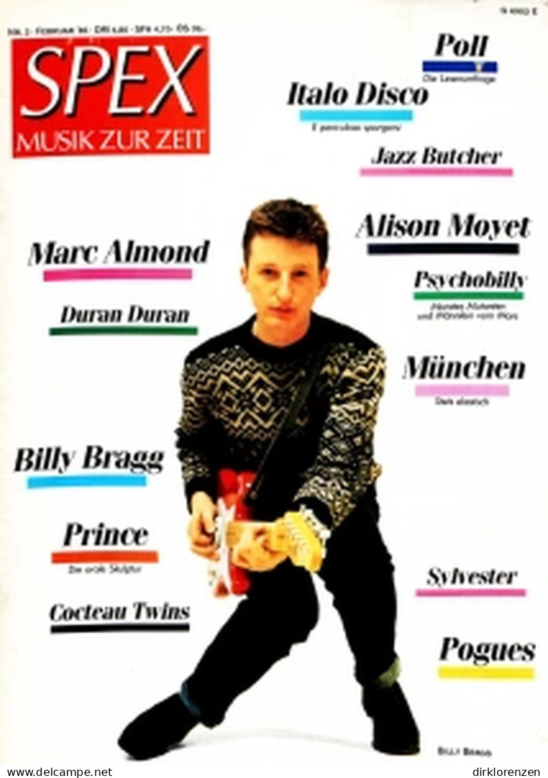 Spex Magazine Germany 1985-02 Billy Bragg Duran Duran Marc Almond Alson The Pogues - Unclassified