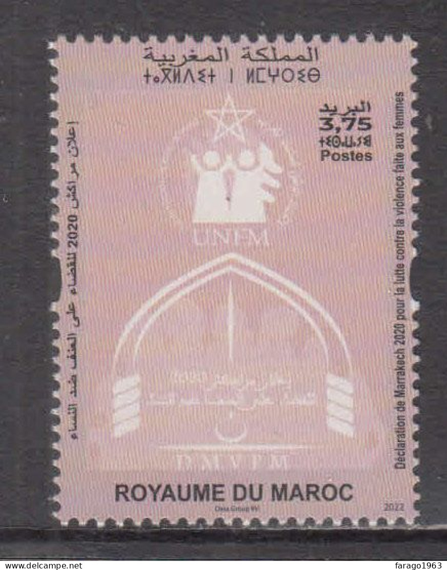 2022 Morocco Stop Violence Against Women Complete Set Of 1 MNH - Marocco (1956-...)