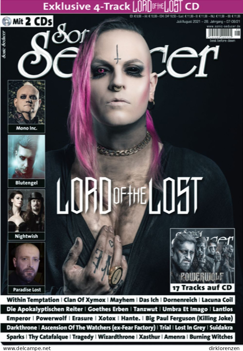 Sonic Seducer Magazine Germany 2021-07+08 Lord Of The Lost Mono Nightwish - Unclassified