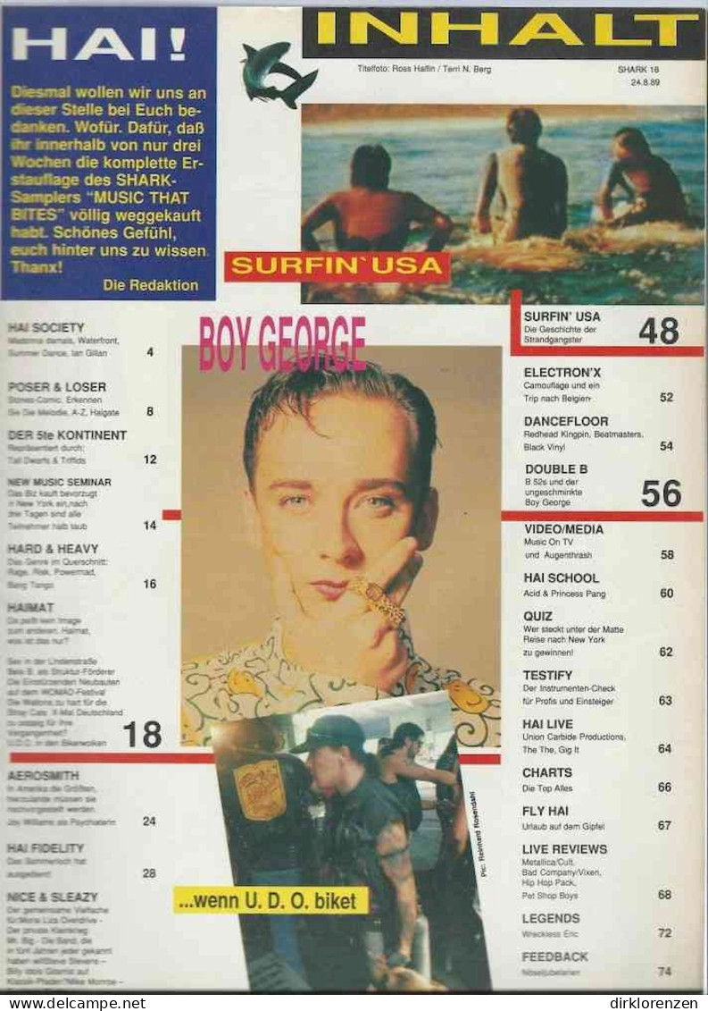 Shark Magazine Germany 1989 #19 Steven Tyler Beastie Boys Bon Jovi Pet Shop Boys - Unclassified
