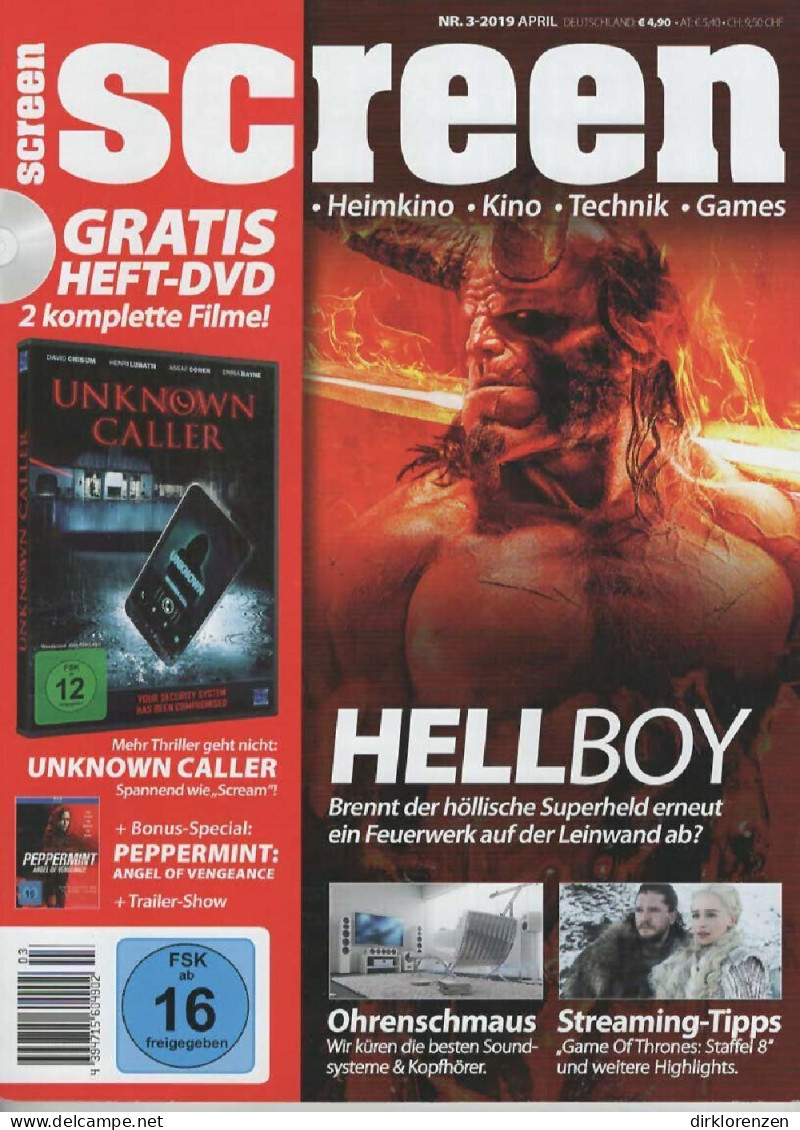 Screen Magazine Germany 2019-03 Hellboy David Harbour - Zonder Classificatie