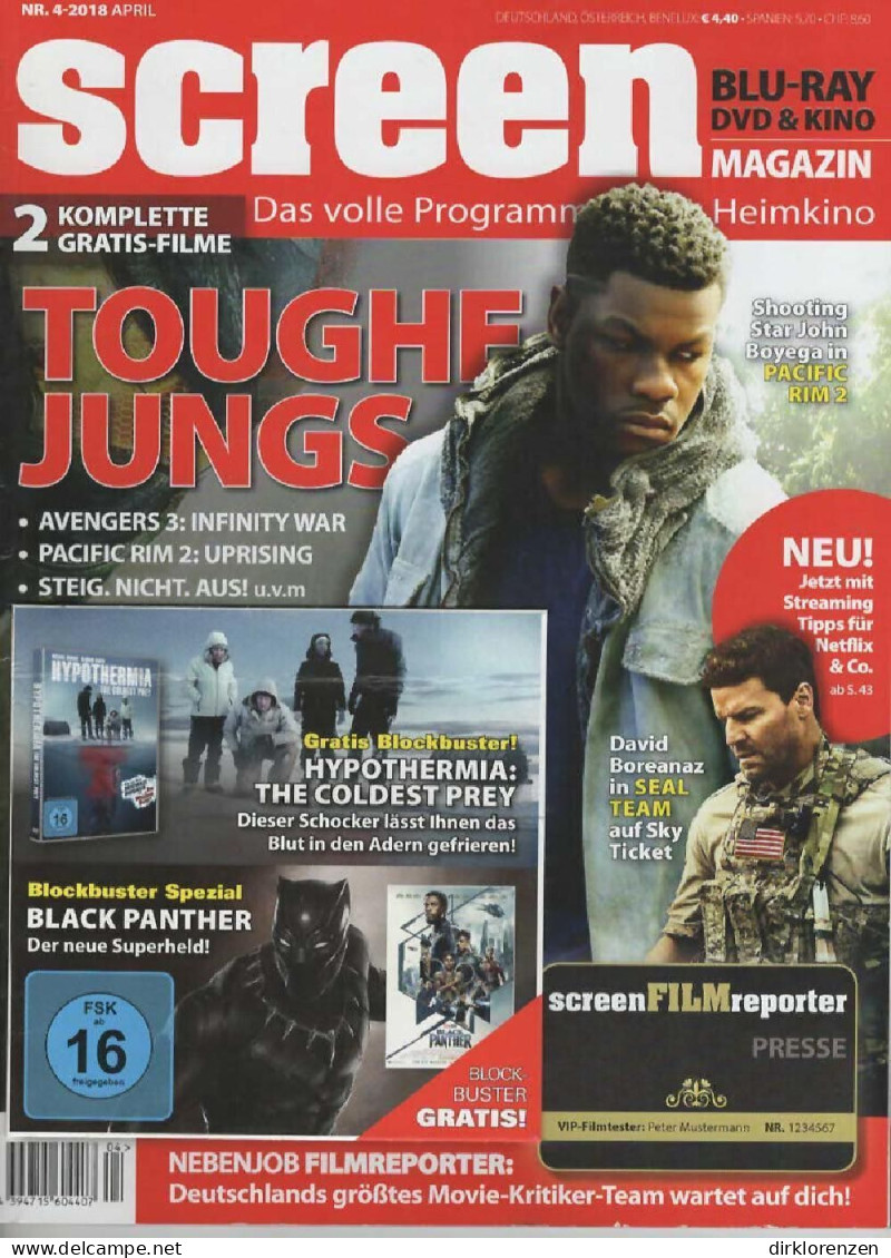 Screen Magazine Germany 2018-04 David Boreanaz John Boyega - Non Classés