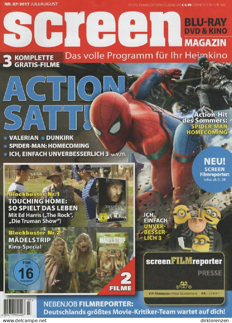 Screen Magazine Germany 2017-07+08 Spider Man Tom Holland  - Non Classés