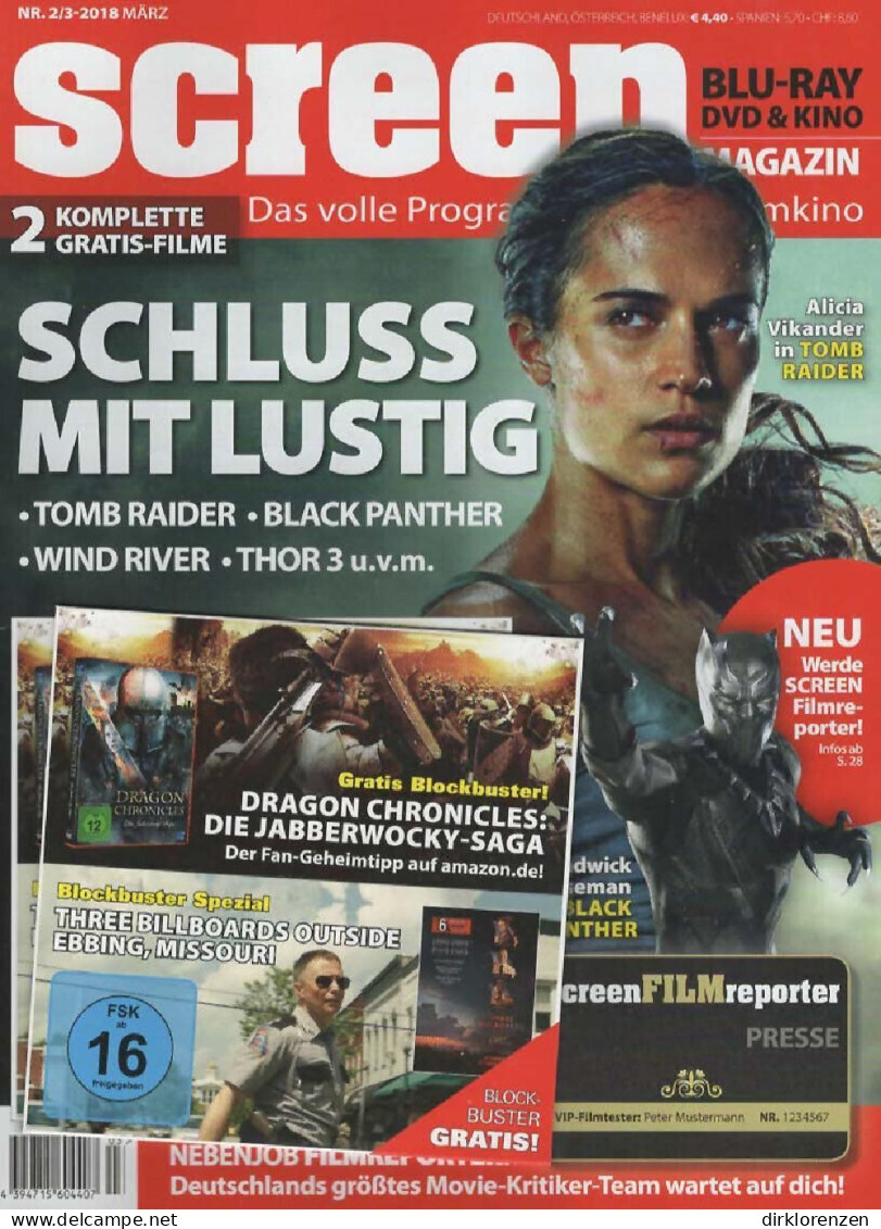 Screen Magazine Germany 2018-02+03 Alicia Vikander - Ohne Zuordnung