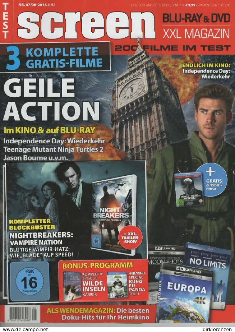 Screen Magazine Germany 2016-07+08 Liam Hemsworth  - Non Classés
