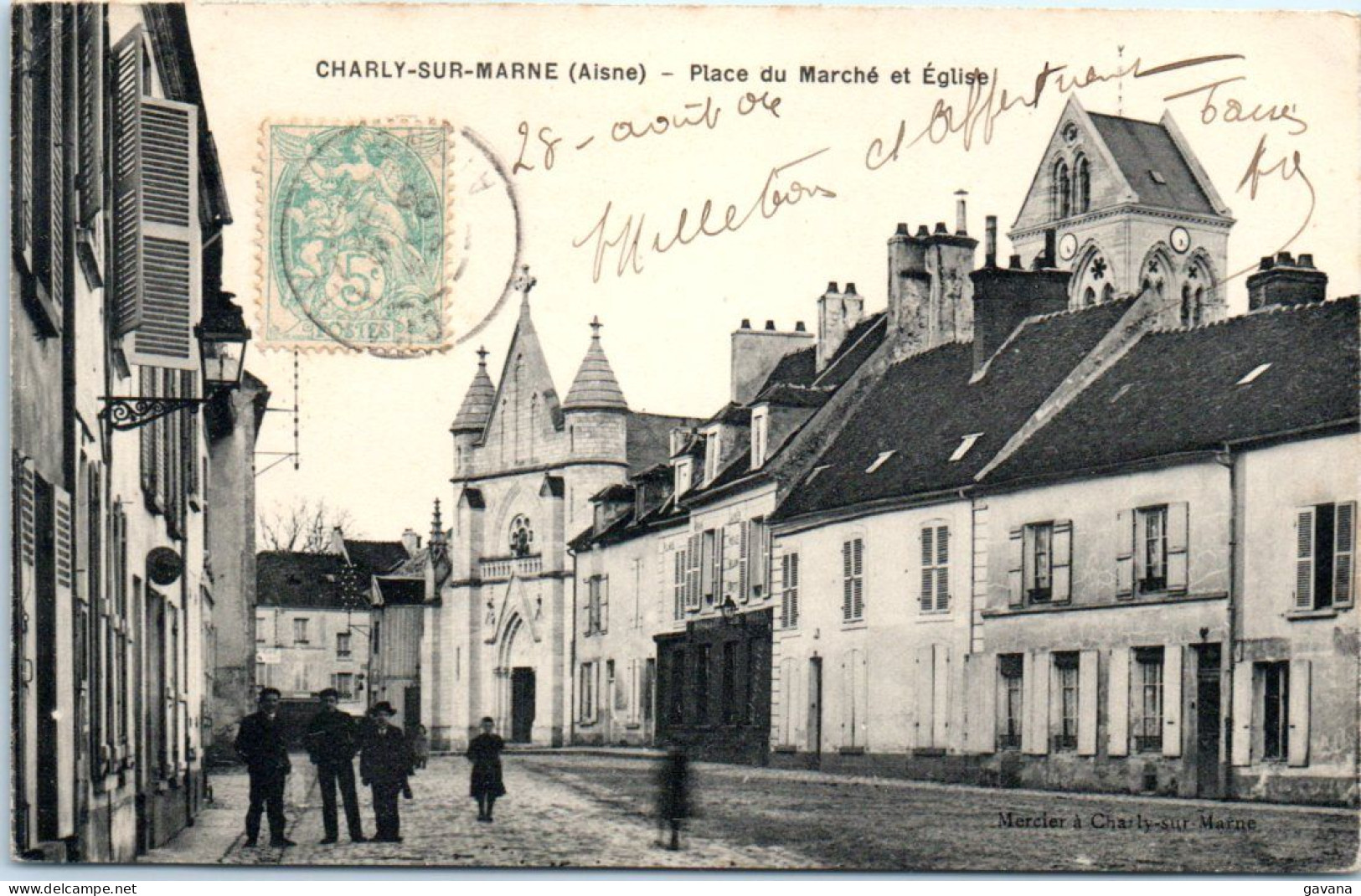 02 CHARLY-sur-MARNE - Place Du Marché Et église - Otros & Sin Clasificación