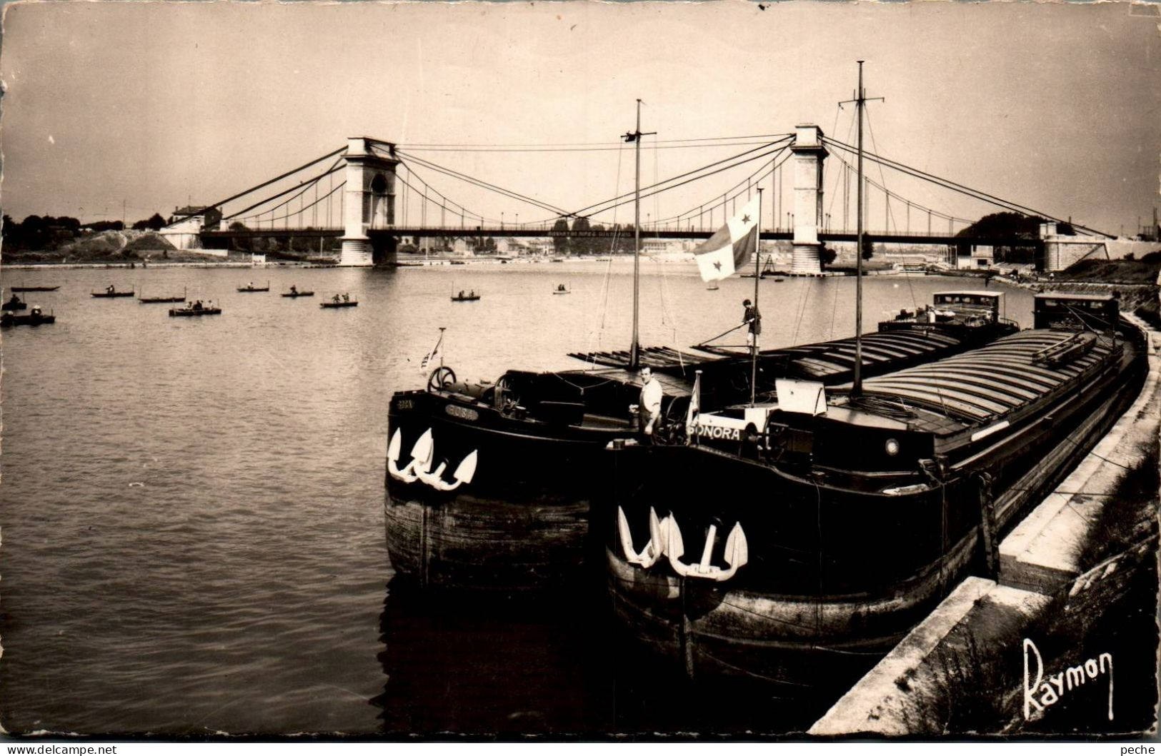 N°2661 W -cpsm 2 Péniches Sur La Seine La "Rosa" Et "Sonora" - Binnenschepen