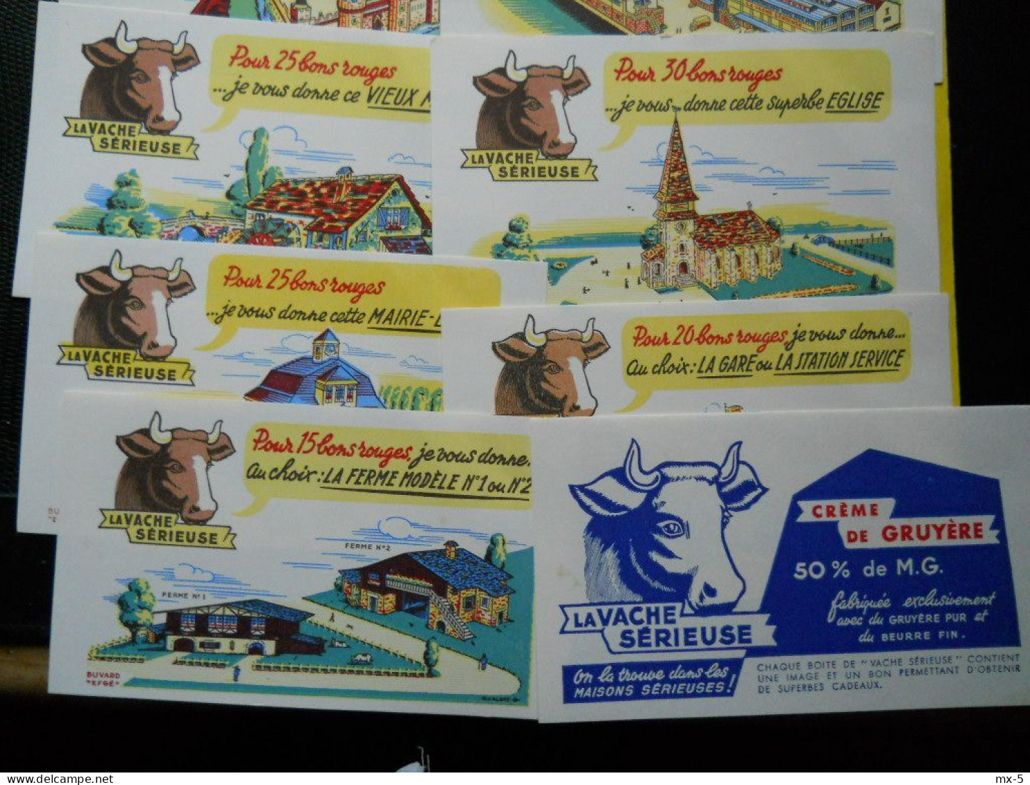 Buvard  , Pochette 10 Buvards La Vache Sérieuse - Produits Laitiers