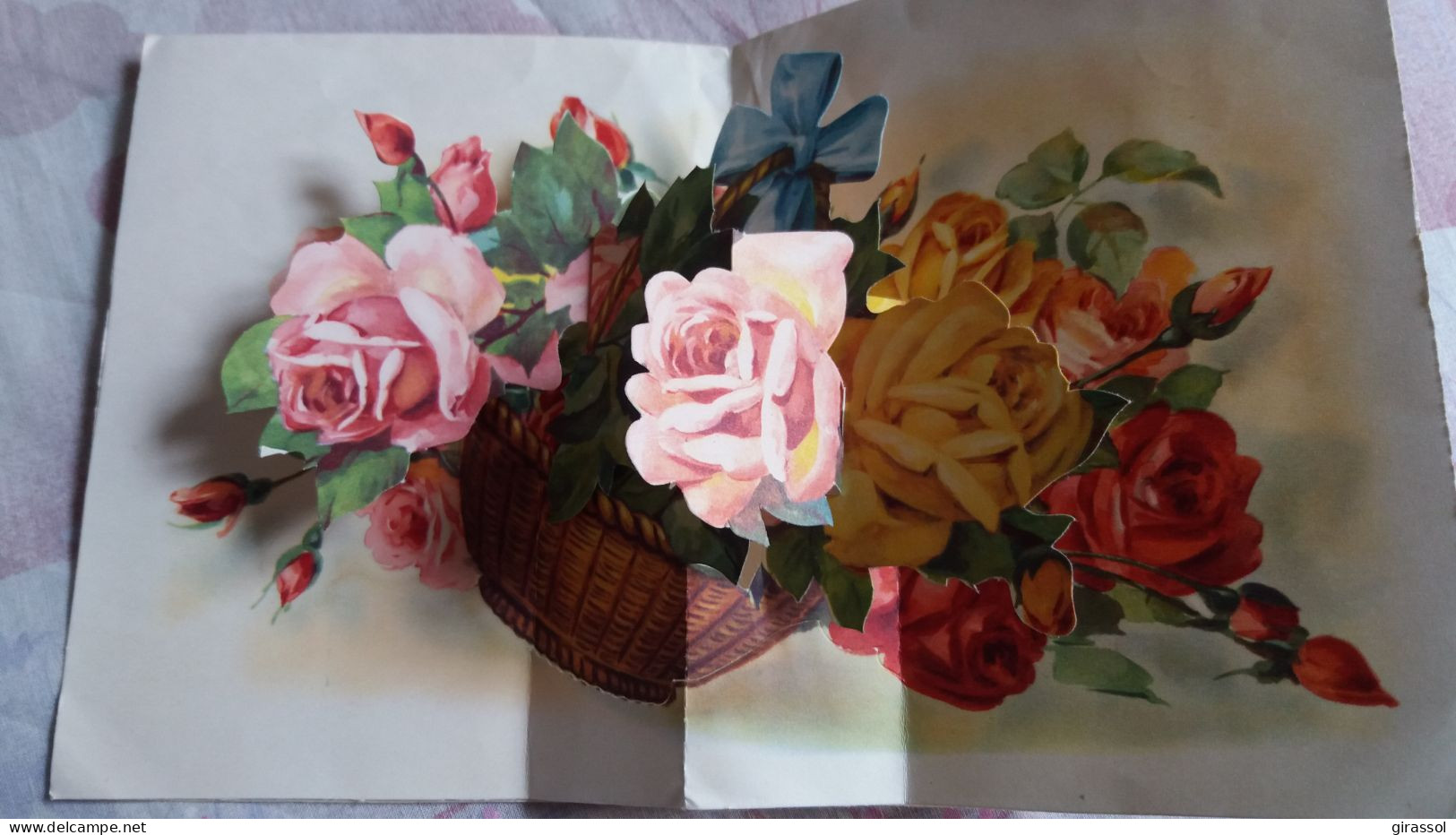 CPSM DOUBLE 4 PANS 3 D RELIEF SYSTEME POP UP FLEURS ROSES BONNE FETE MAMAN ED MD 2385 C  FORMAT 12.5 PAR 16 CM - Muttertag