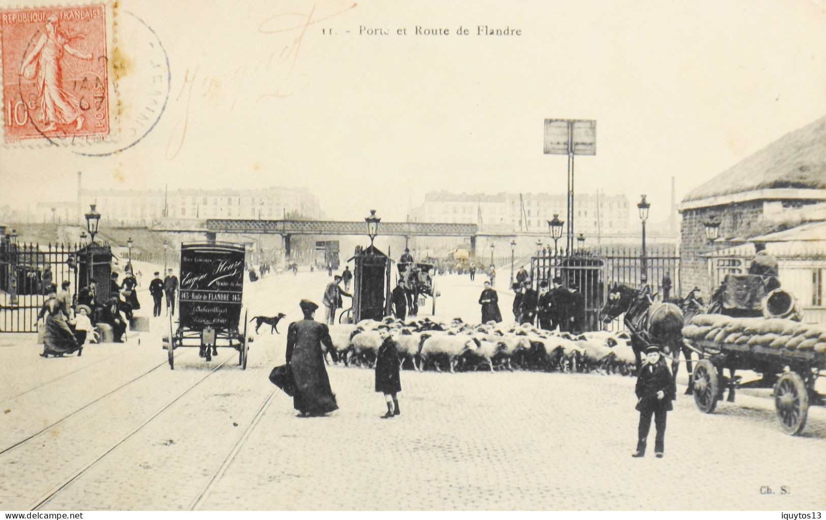 CPA. [75] > PARIS > N° 11 - Porte Et Route De Flandre - Belle Animation - (XIXe Arrt.) - 1907 - TBE - District 19
