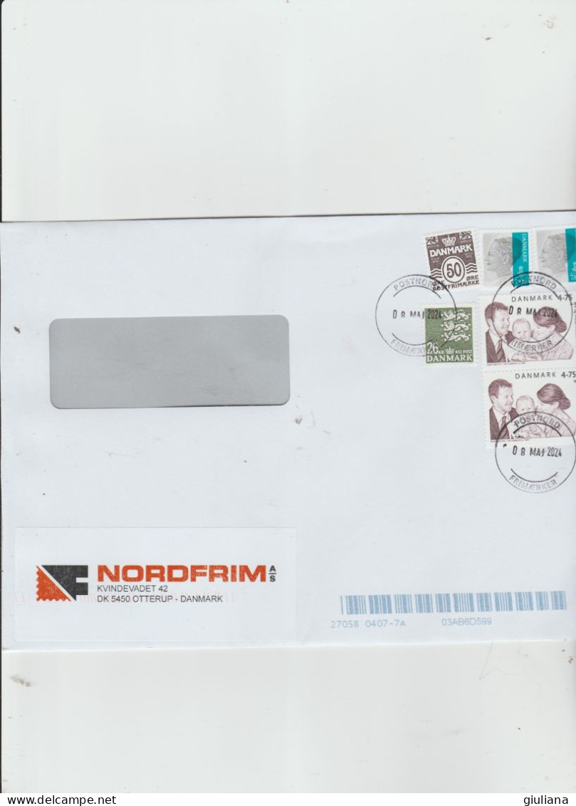 Danimarca 2024 - Busta X L'Italia Affrancata Con 6 Stamps - Brieven En Documenten