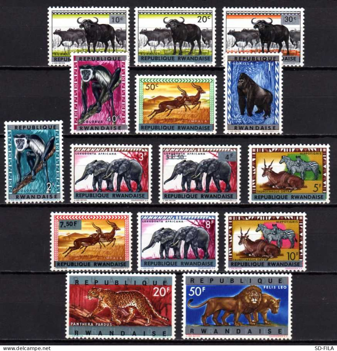 Belgisch Congo Belge - Belgian Congo - Rwanda 1964 N° 52/66 MNH Animals - Animaux - Dieren C22.00Eu - Ongebruikt