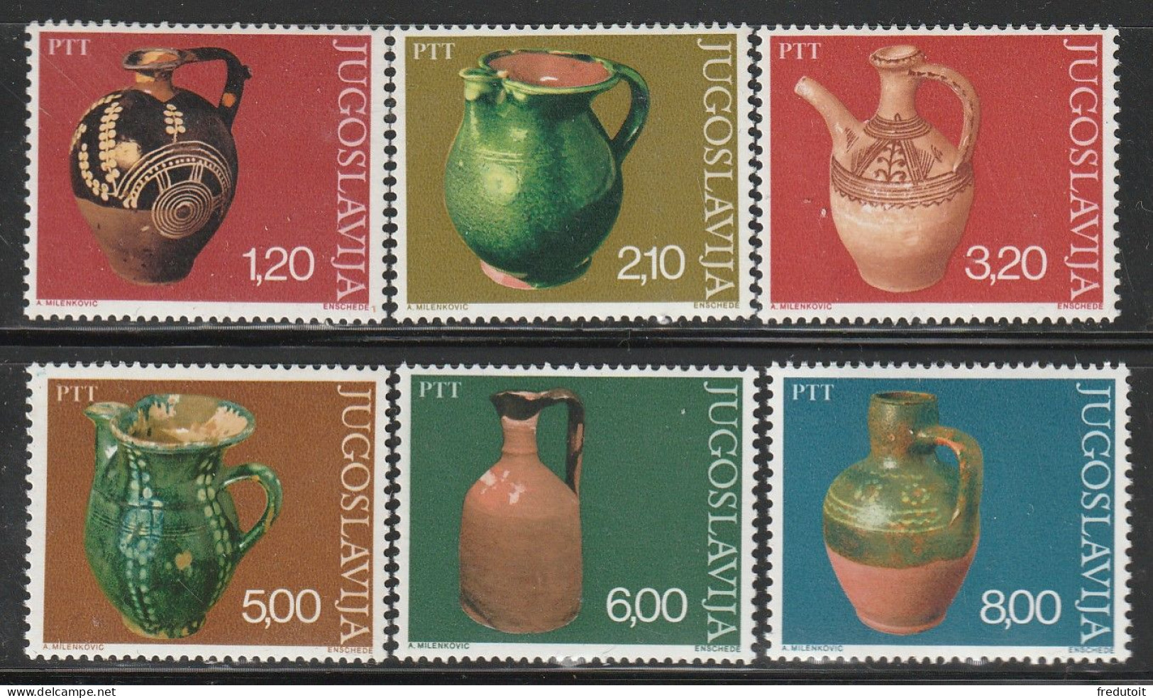 YOUGOSLAVIE- N°1541/6 ** (1976) Poteries - Unused Stamps