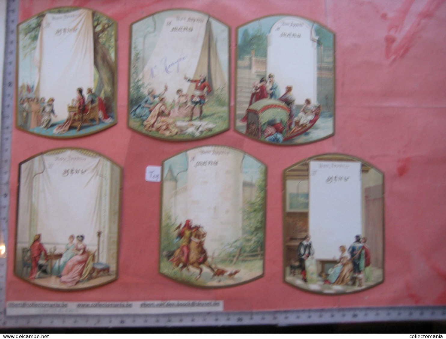6 Cartes 1903, Liebig Compagnie Complete Set Tischkarten, Cartes De Table Nr 19 - Scenes With Historical Costumes - Liebig