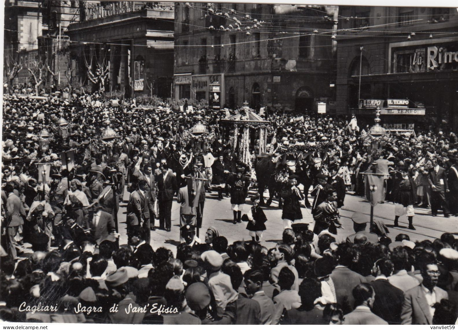 CAGLIARI-SAGRA DI S. EFISIO- CARTOLINA VERA FOTOGRAFIA  VIAGGIATA IL 5-9-1957 - Cagliari