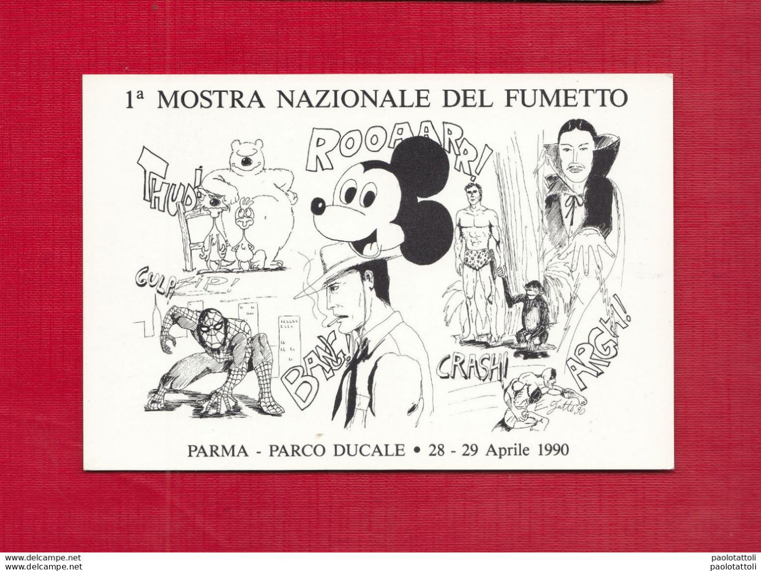 Parma, Parco Ducale- 1a Mostra Nazionale Del Fumetto. Aprile 1990- Standard Size, Divided Back, New - Collector Fairs & Bourses