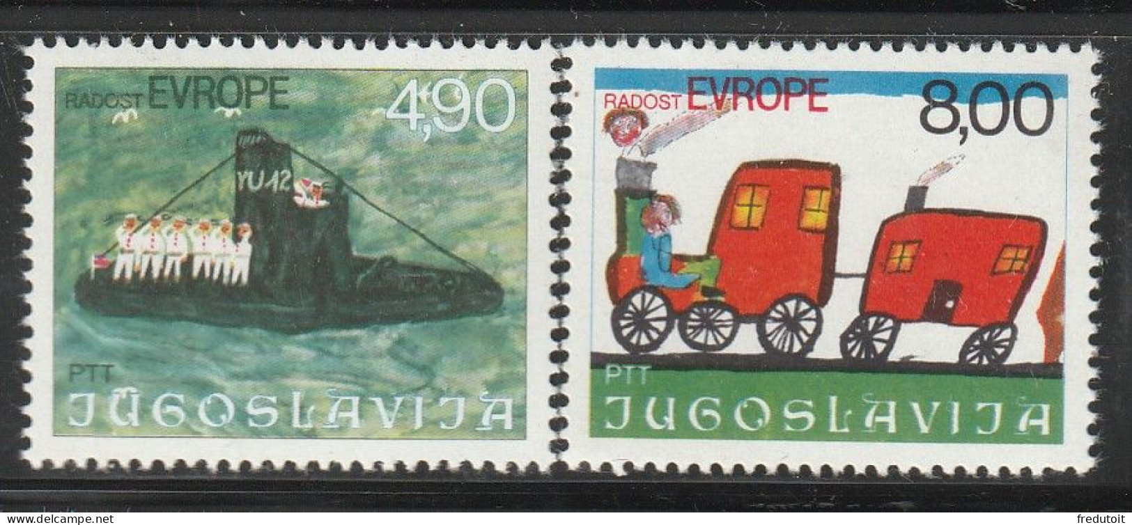 YOUGOSLAVIE- N°1553/4 ** (1976) - Unused Stamps