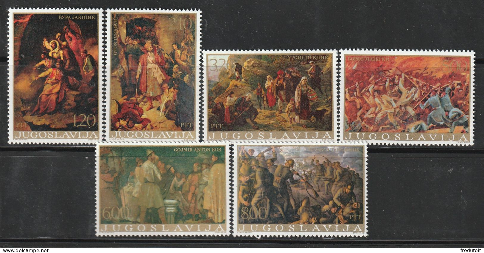YOUGOSLAVIE- N°1555/60 ** (1976) Tableaux - Unused Stamps