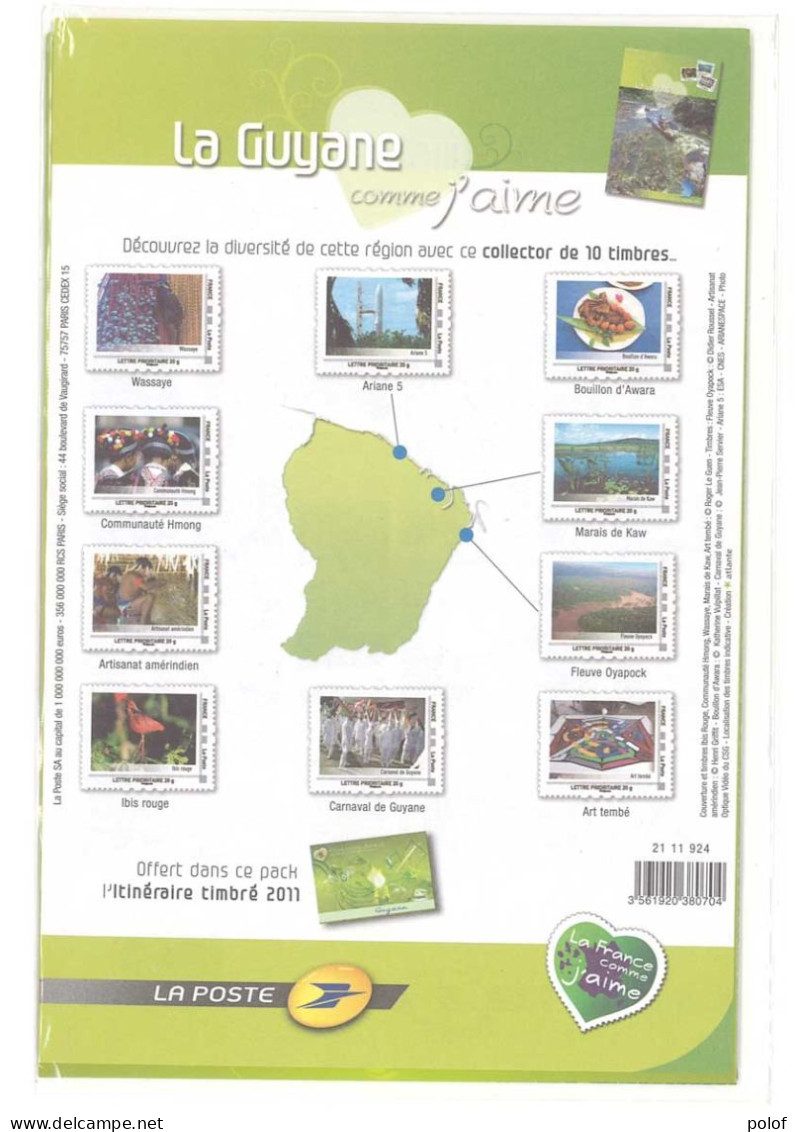 COLLECTOR - La Guyane Comme J' Aime - 10 Timbres Autocollants - Lettre Prioritaire) Sous Blister (C 125) - Collectors