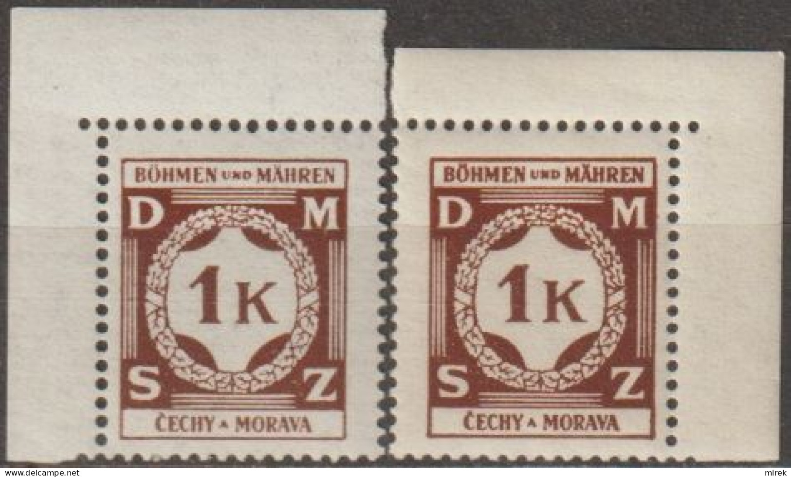 22/ Pof. SL 6, Corner Stamps - Unused Stamps