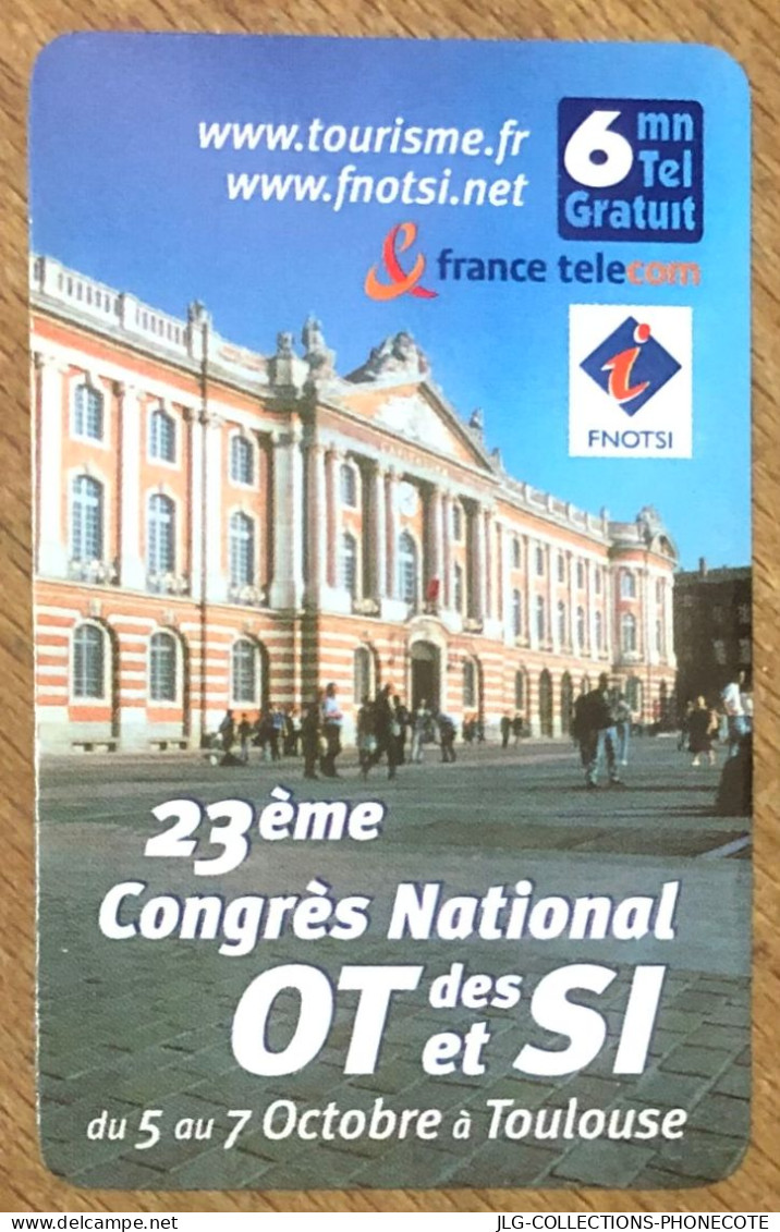 TICKET TÉLÉPHONE TOULOUSE SPÉCIMEN PREPAID PREPAYÉE CALLING CARD NO TELECARTE PHONECOTE SCHEDA PHONE CARD - Tickets FT