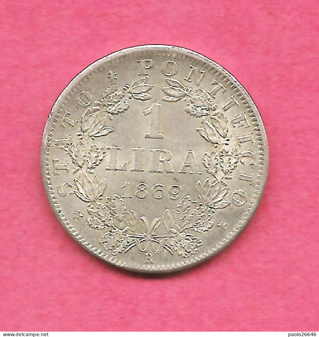 Pio IX Lira Del 1869, Anno XXIII, Rara, Ottima Conservazione ,qFDC/FDC - Vatikan