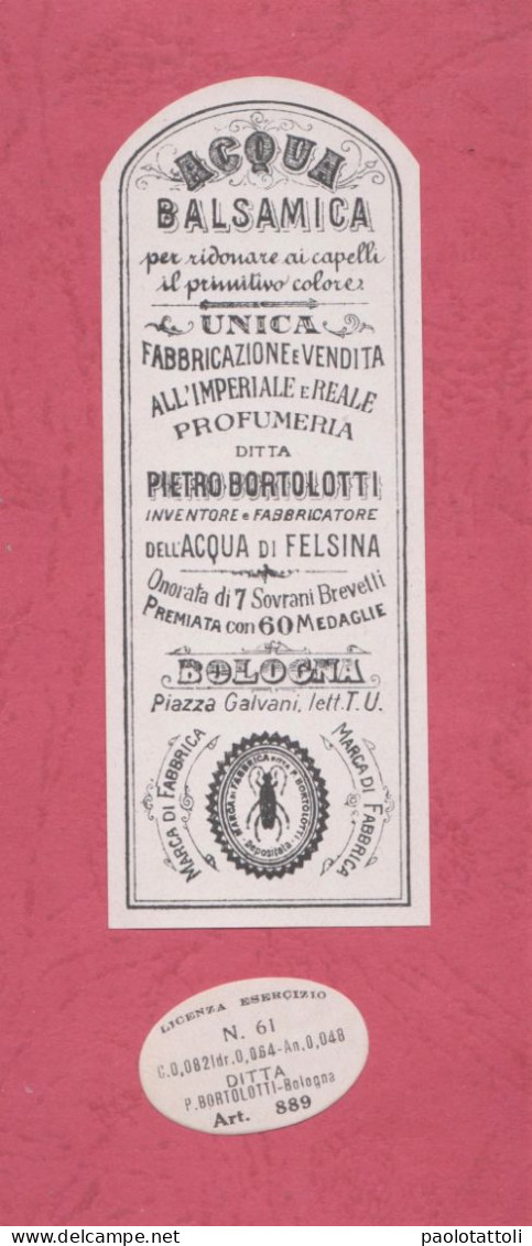 Etiquettes Parfume, Parfume Label, Etichette Profumeria Pietro Bortolotti- Acqua Balsamica. 102x 39mm - Etiketten